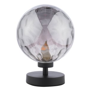 Esben Touch Table Lamp Matt Black With Smoked Dimpled Glass