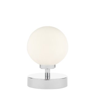 Esben Touch Table Lamp Polished Chrome With Opal Glass