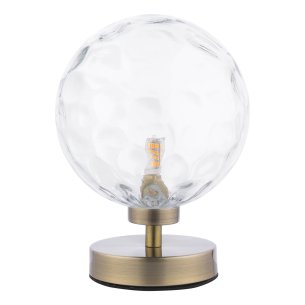 Esben Touch Table Lamp Antique Brass With Clear Dimpled Glass