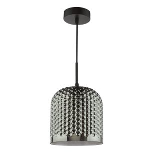 Esila Pendant Matt Black and Smoked Glass