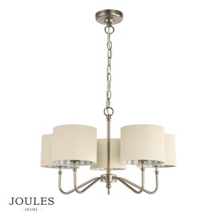 Joules Farley 5 Light Shadelier Satin Bronze With Shade