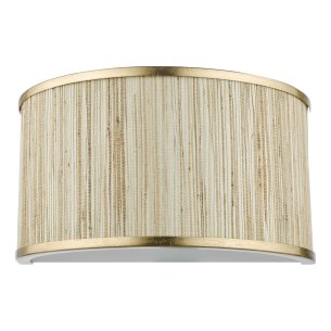 Fenella 2 Light Wall Light Gold Leaf and Seagrass