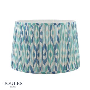 Joules Folly Blue Cotton Tapered Drum Shade 40cm