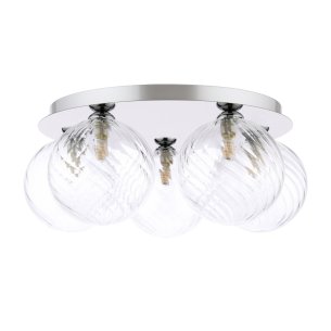 Foley 5 Light Flush Polished Chrome With Closed Glass