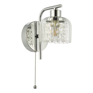 Forseti Bathroom Wall Light Polished Chrome and Glass IP44