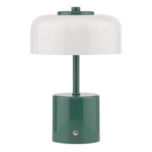Gidget Rechargeable Table Lamp Green and Opal Glass LED