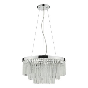 Giovana 5 Light Pendant Polished Chrome Clear Glass