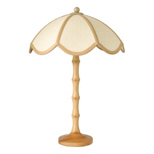 Giuliana 2 Light Table Lamp Wood with Rattan Shade
