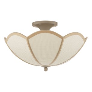 Giuliana 3 Light Semi-Flush Rattan and Satin Taupe