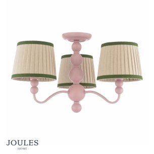 Joules Harewood 3 Light Semi-Flush Matt Pink With Shade
