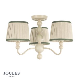 Joules Harewood 3 Light Semi-Flush Matt Cream With Shade