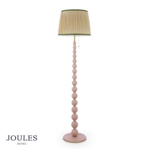 Joules Harewood Floor Lamp Matt Pink and Matt Antique Brass With Shade