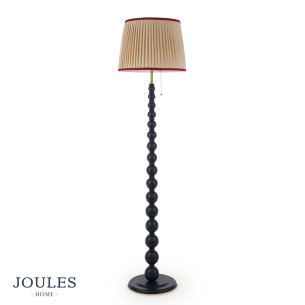 Joules Harewood Floor Lamp Matt Blue and Matt Antique Brass With Shade