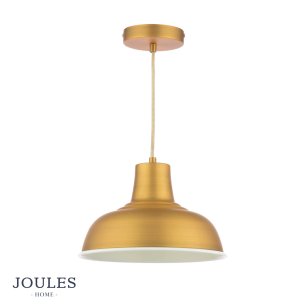 Joules Hatfield Pendant Matt Antique Brass and Cream