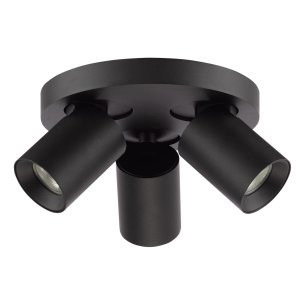 Hiro 3 Light Plate Spotlight Matt Black