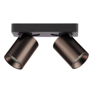 Hiro 2 Light Bar Spotlight Satin Bronze and Matt Black