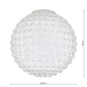 Hobnail Easy Fit Shade Clear Glass 25cm