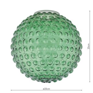 Hobnail Easy Fit Shade Green Glass 25cm