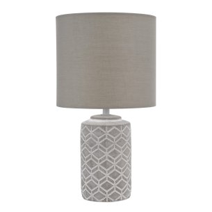 Ilona Table Lamp Grey Ceramic With Shade