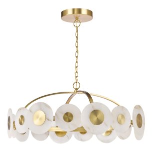 Irela Pendant Matt Brass and Alabaster LED