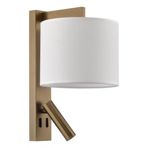 Itala Wall Light Antique Bronze With Shade LED