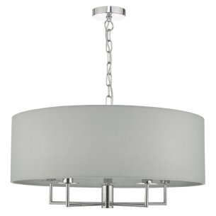 Jamelia 5lt Pendant Polished Chrome & Grey