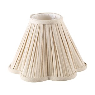 Joie Taupe Pleated Linen Scalloped Shade 25cm