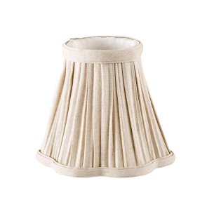 Joie Taupe Pleated Linen Scalloped Shade 15cm