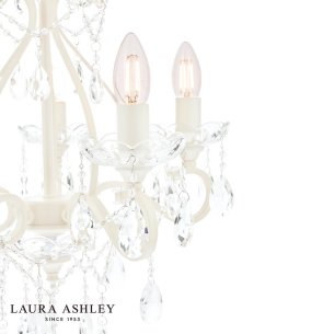 Laura Ashley Shamley 5lt Chandelier Matt White Glass