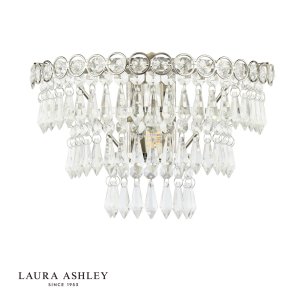 Laura Ashley Enid Wall Light Faceted Glass and Polished Nickel