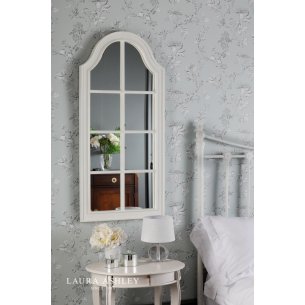 Laura Ashley Coombs Rectangle Mirror Distressed Ivory 120 x 56cm