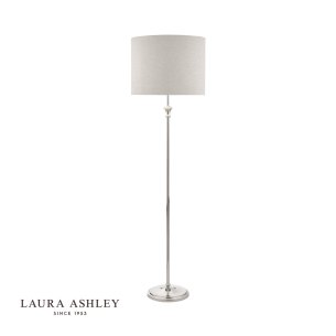 Laura Ashley Highgrove Floor Lamp Polished Nickel With Shade 