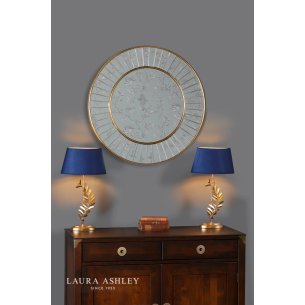 Laura Ashley Clemence Medium Round Mirror Gold Leaf 80cm