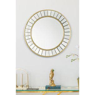 Laura Ashley Clemence Small Round Mirror Gold Leaf 50cm