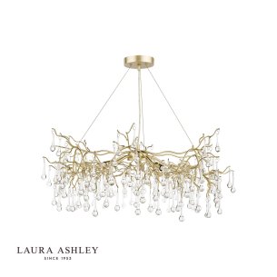 Laura Ashley Willow 5lt Pendant Satin Champagne Crystal 