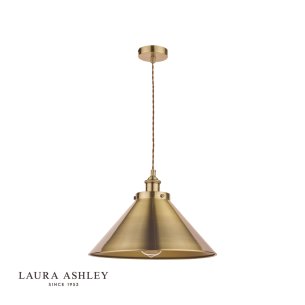 Laura Ashley Rufus Pendant Antique Brass 