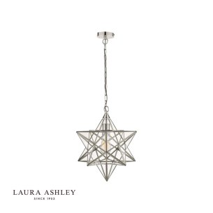 Laura Ashley Large Star Pendant Silver Glass 