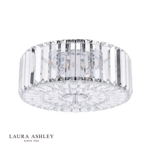 Laura Ashley Fernhurst Large 3 Light Flush Crystal & Polished Chrome 