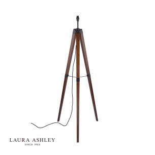 Laura Ashley Burdale Tripod Floor Lamp Dark Wood & Industrial Brass Base Only