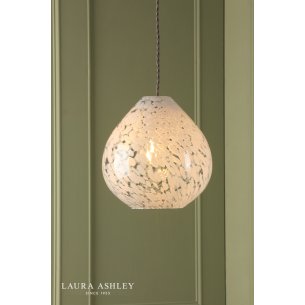 Laura Ashley Confetti Easy Fit Pendant White Art Glass