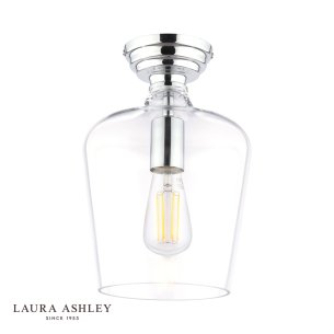 Laura Ashley Ockley Semi-Flush Polished Chrome and Glass