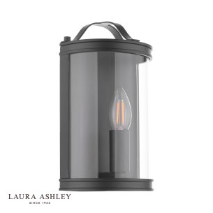Laura Ashley Harrington Wall Light Matt Black and Glass