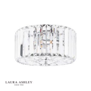 Laura Ashley Fernhurst Small 3 Light Flush Crystal and Polished Chrome
