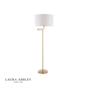 Laura Ashley Marlowe Floor Lamp Antique Brass With Shade