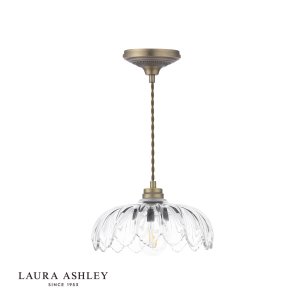 Laura Ashley Bexwell Pendant Matt Antique Brass and Glass