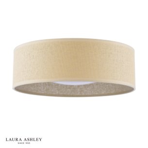 Laura Ashley Buckenham 2 Light Flush Rattan Shade With Diffuser