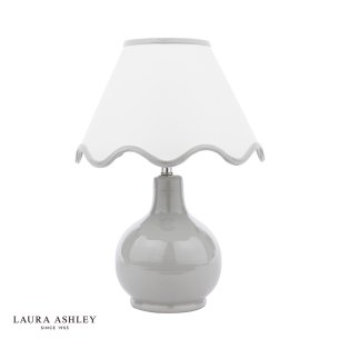 Laura Ashley Bramhope Table Lamp Grey Ceramic With Shade