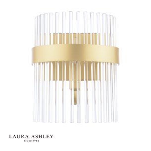 Laura Ashley Alexa Wall Light Glass and Matt Antique Brass