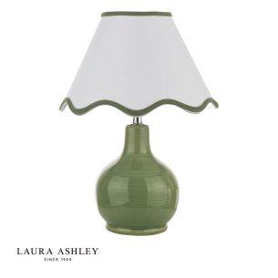 Laura Ashley Bramhope Table Lamp Green Ceramic With Shade