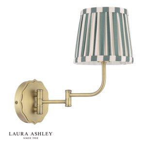 Laura Ashley Denwick Wall Light Matt Antique Brass With Shade